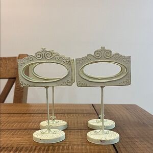 4 Elegant Cream Tabletop Card Holders